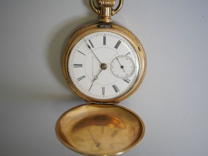 Savonnette pocket watch in 18K yellow gold,...