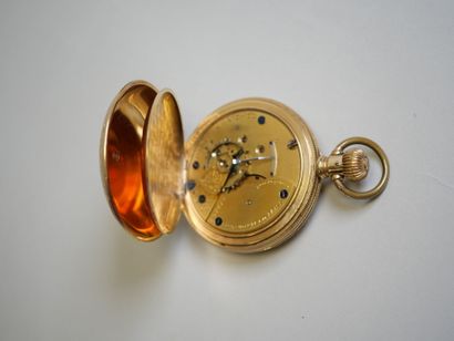 Savonnette pocket watch in 18K yellow gold,...