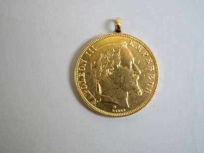 Gold coin 50 frs 1863 BB mounted in pendant.
16,20...