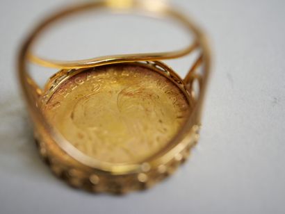 Gold ring 20 frs au Coq TDD 54.
C 9,89 g...