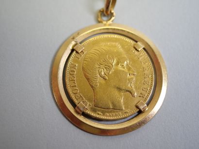 Gold pendant coin 20 frs 1854 A.
C 9,41 ...