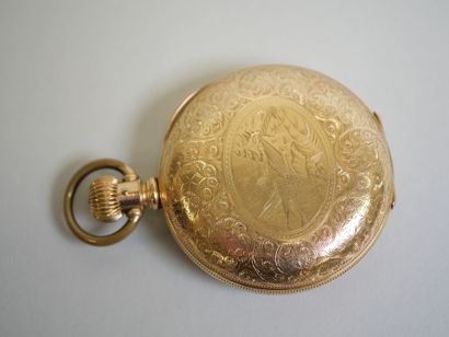 Savonnette pocket watch in 18K yellow gold,...