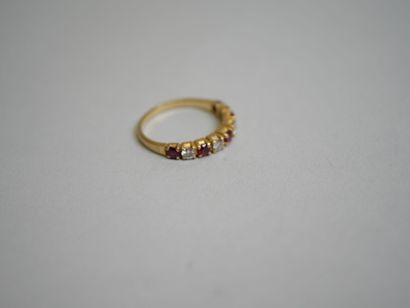 Gold wedding band set with diamonds and rubies*...