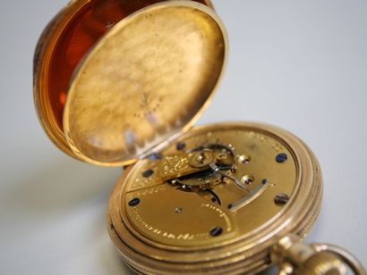 Savonnette pocket watch in 18K yellow gold,...
