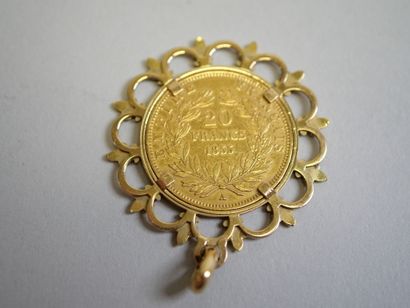 Gold pendant coin 20 frs 1855 A.
AC 10.26...