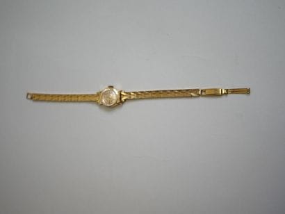 LIP.
Gold ladies' watch on plated bracelet...