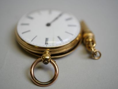 18K yellow gold collar watch, mechanical...