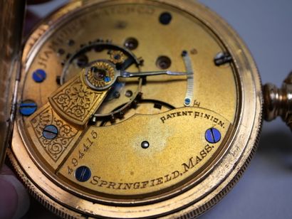 Savonnette pocket watch in 18K yellow gold,...