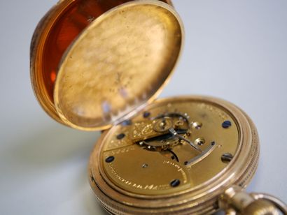 Savonnette pocket watch in 18K yellow gold,...