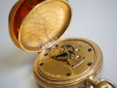Savonnette pocket watch in 18K yellow gold,...