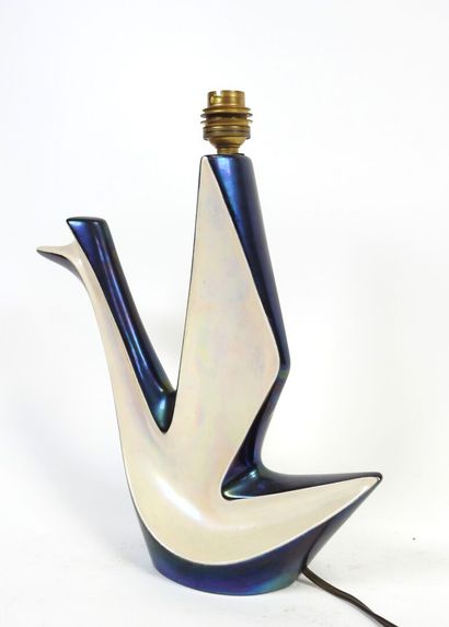 VERCERAM, attribué à.
Lampe oiseau en céramique...