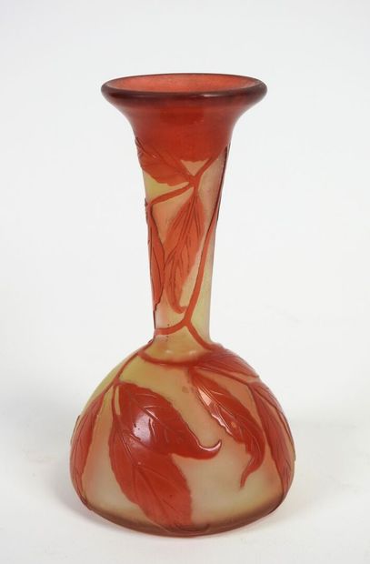 Émile GALLÉ (1846-1904).
Vase à panse globulaire...