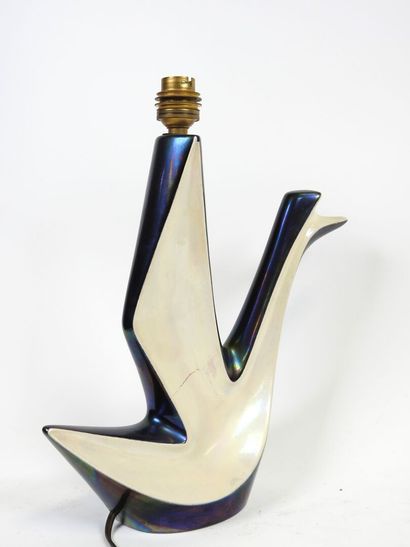 VERCERAM, attribué à.
Lampe oiseau en céramique...