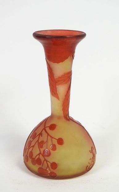 Émile GALLÉ (1846-1904).
Vase à panse globulaire...
