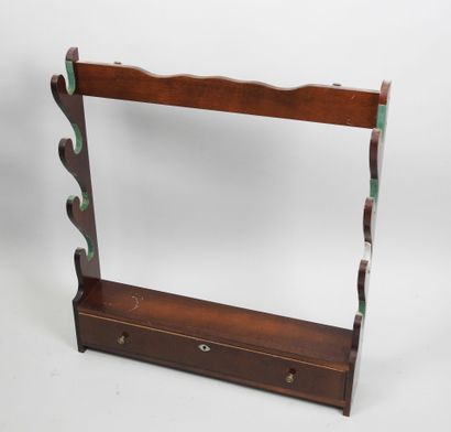 Wall-mounted four-gun rack in wood, lower...