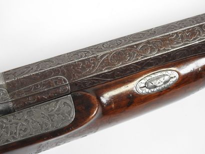 Grand pistolet à percussion, double canons...