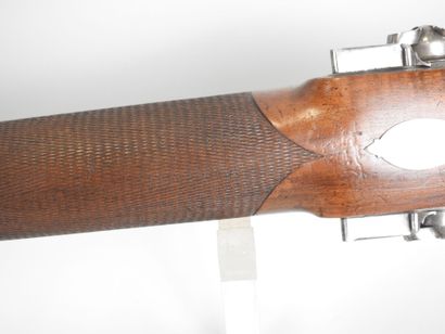 Fusil à silex à double canon en table bleui...