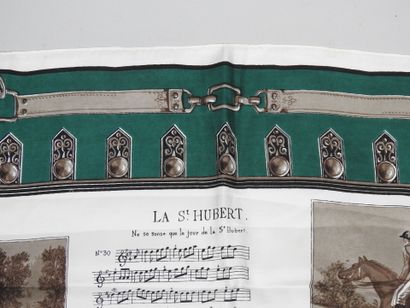 Foulard en soie à décor de fanfare Vénerie...