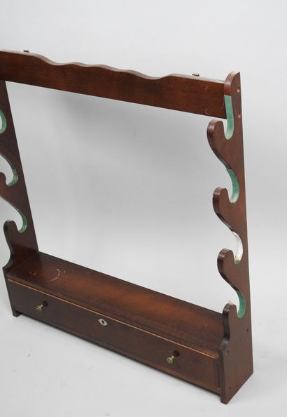 Wall-mounted four-gun rack in wood, lower...