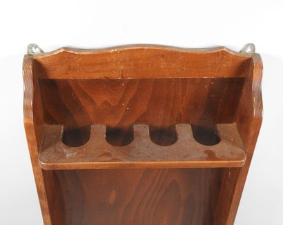 Wooden rack for four rifles, lower part with...