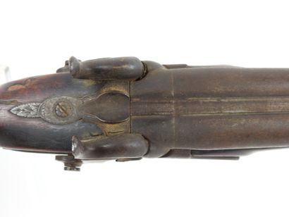 Fusil à chiens extérieurs à canons juxtaposés,...