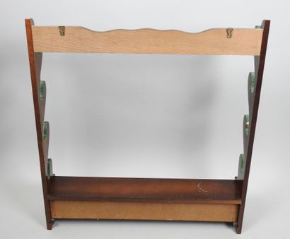 Wall-mounted four-gun rack in wood, lower...