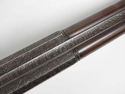 Grand pistolet à percussion, double canons...