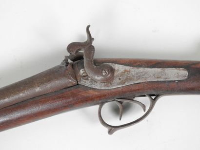 Fusil de chasse à broches, canons juxtaposés,...