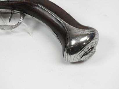 Longue paire de pistolets à silex, platines...