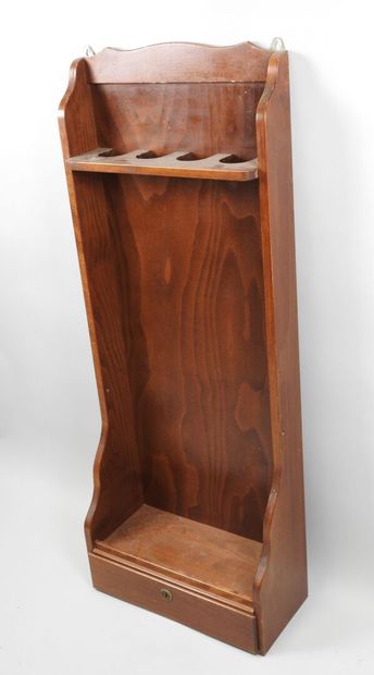 Wooden rack for four rifles, lower part with...
