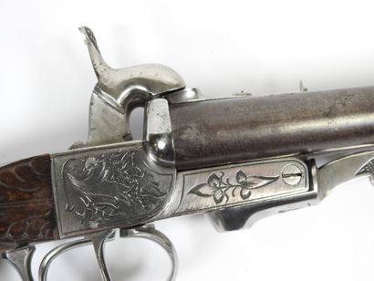 Pistolet de vénerie à percussion, double...