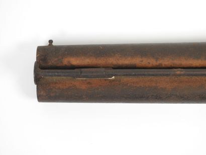 Pistolet à percussion, double canons superposés,...