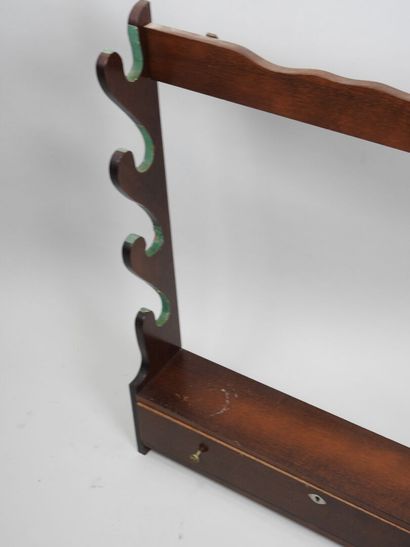 Wall-mounted four-gun rack in wood, lower...