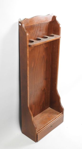 Wooden rack for four rifles, lower part with...