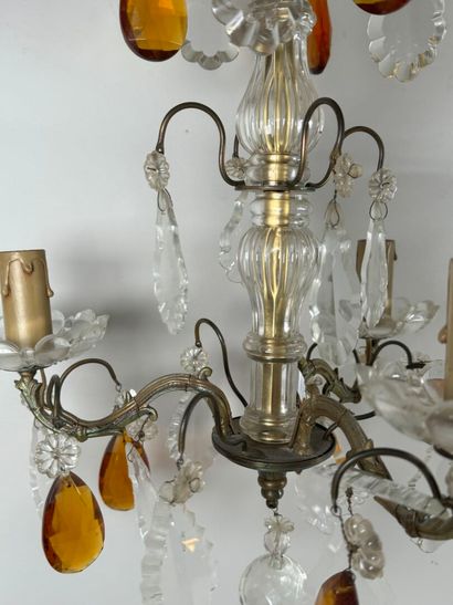 Lustre en laiton à trois bras de lumière...