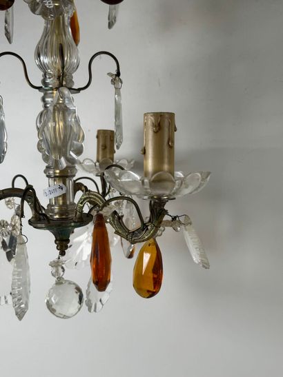 Lustre en laiton à trois bras de lumière...