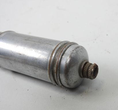 Motorcycle tire pump from the 30's in nickel-plated...