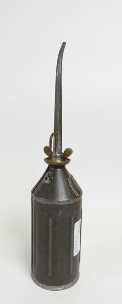 BP-Mobiloil tin-plate and brass cruet, circa...