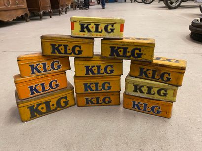 Set of 12 KLG metal candle boxes.
As is.