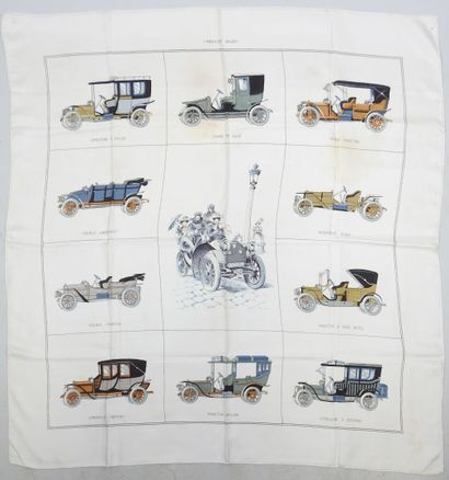Cream silk scarf decorated with 