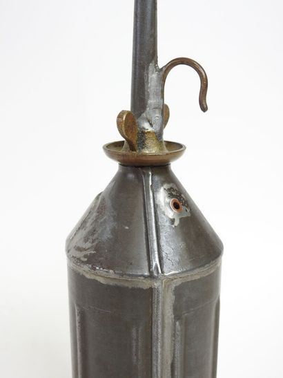 BP-Mobiloil tin-plate and brass cruet, circa...