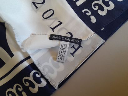 ANGELO GALASSO.
Silk fringed scarf decorated...