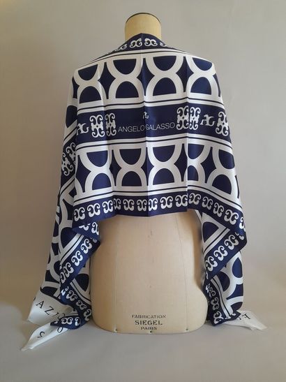 ANGELO GALASSO.
Silk fringed scarf decorated...