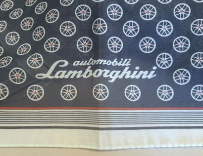 LAMBORGHINI.
Cotton and silk scarf decorated...