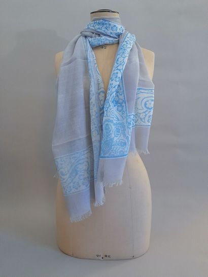 MASERATI.
Cotton and silk fringed scarf decorated...