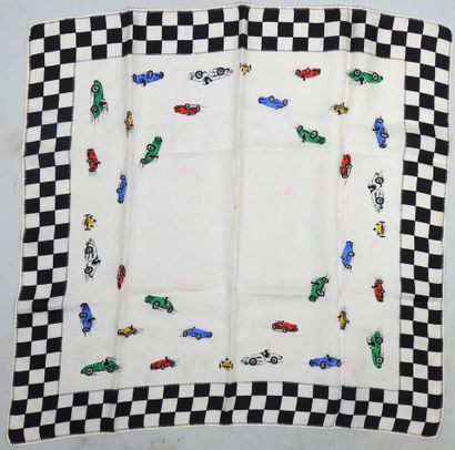 Small silk scarf decorated with small racing...