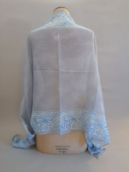 MASERATI.
Cotton and silk fringed scarf decorated...