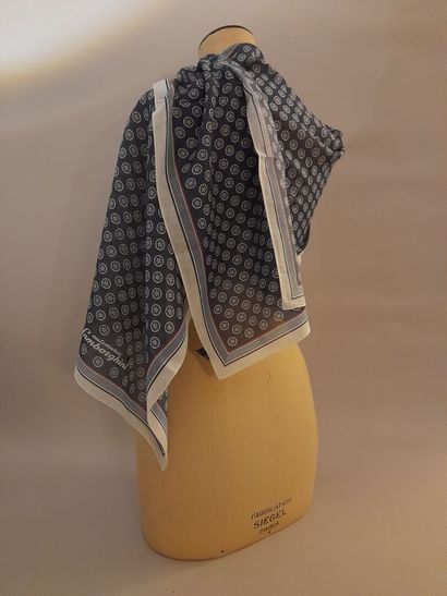 LAMBORGHINI.
Cotton and silk scarf decorated...
