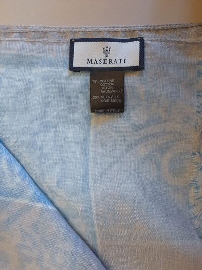 MASERATI.
Cotton and silk fringed scarf decorated...