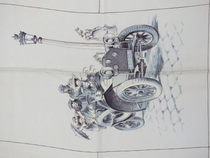 Cream silk scarf decorated with 